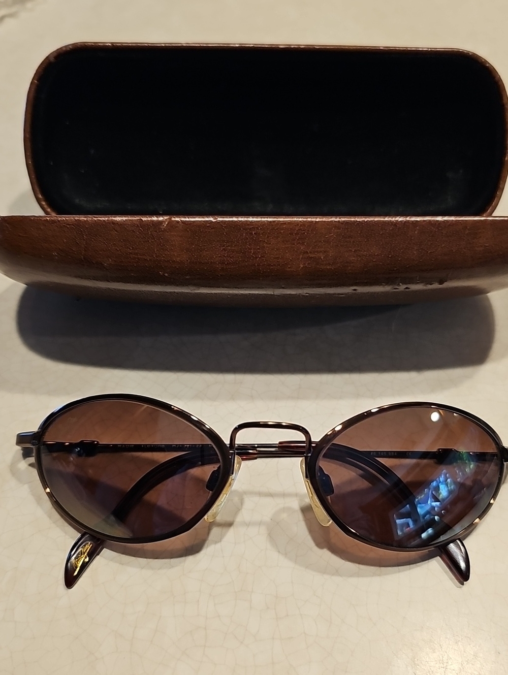 Maui Jim Oval Brown Lens Metal-Frame Sunglasses